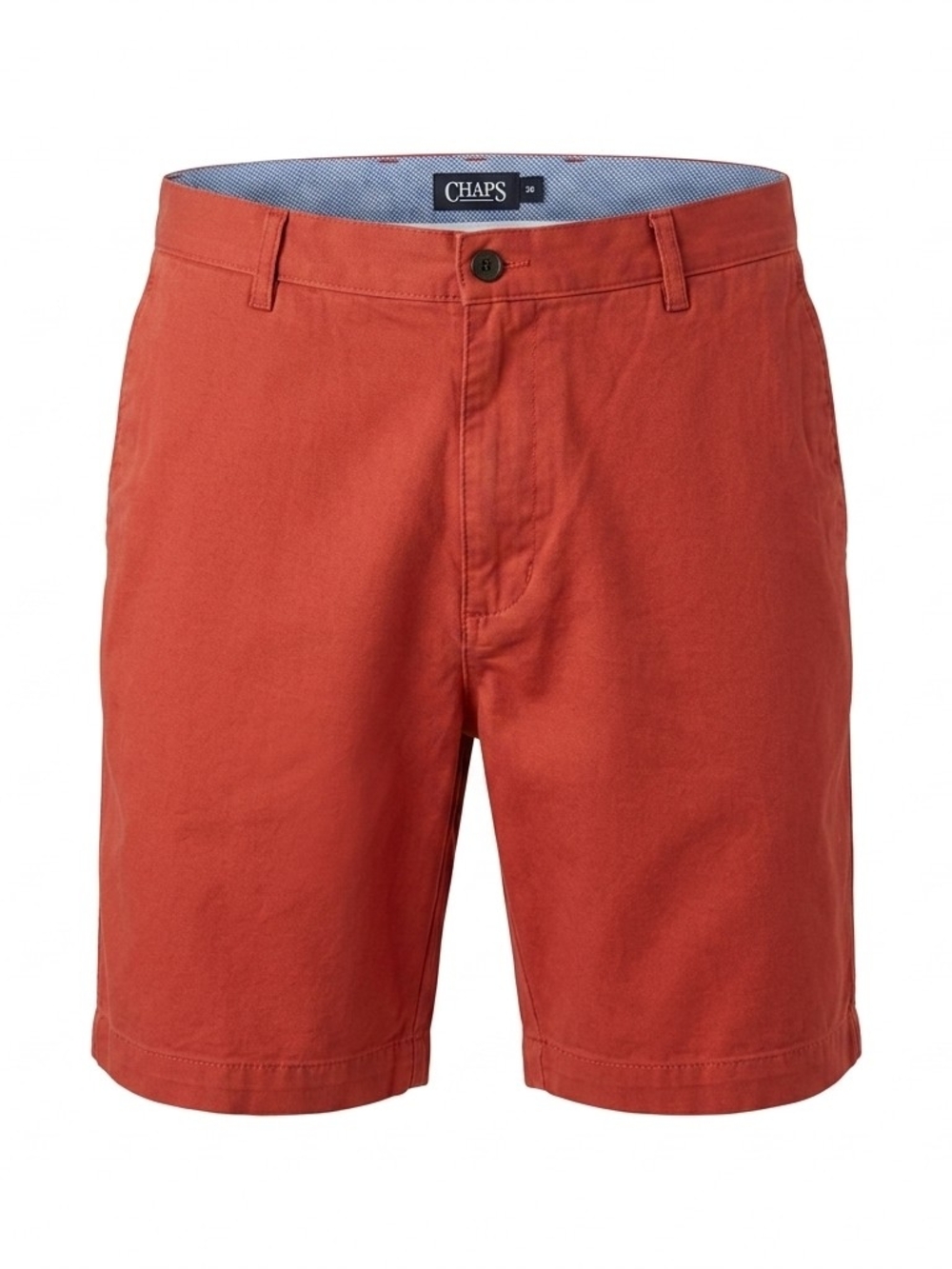 Chaps Men's Classic Flat Front Chino Shorts Size 38 Burnt Orange Rust
